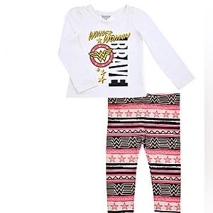 Warner Bros Baby Girls DC Comics Wonder Woman 2 Pc Pant Set